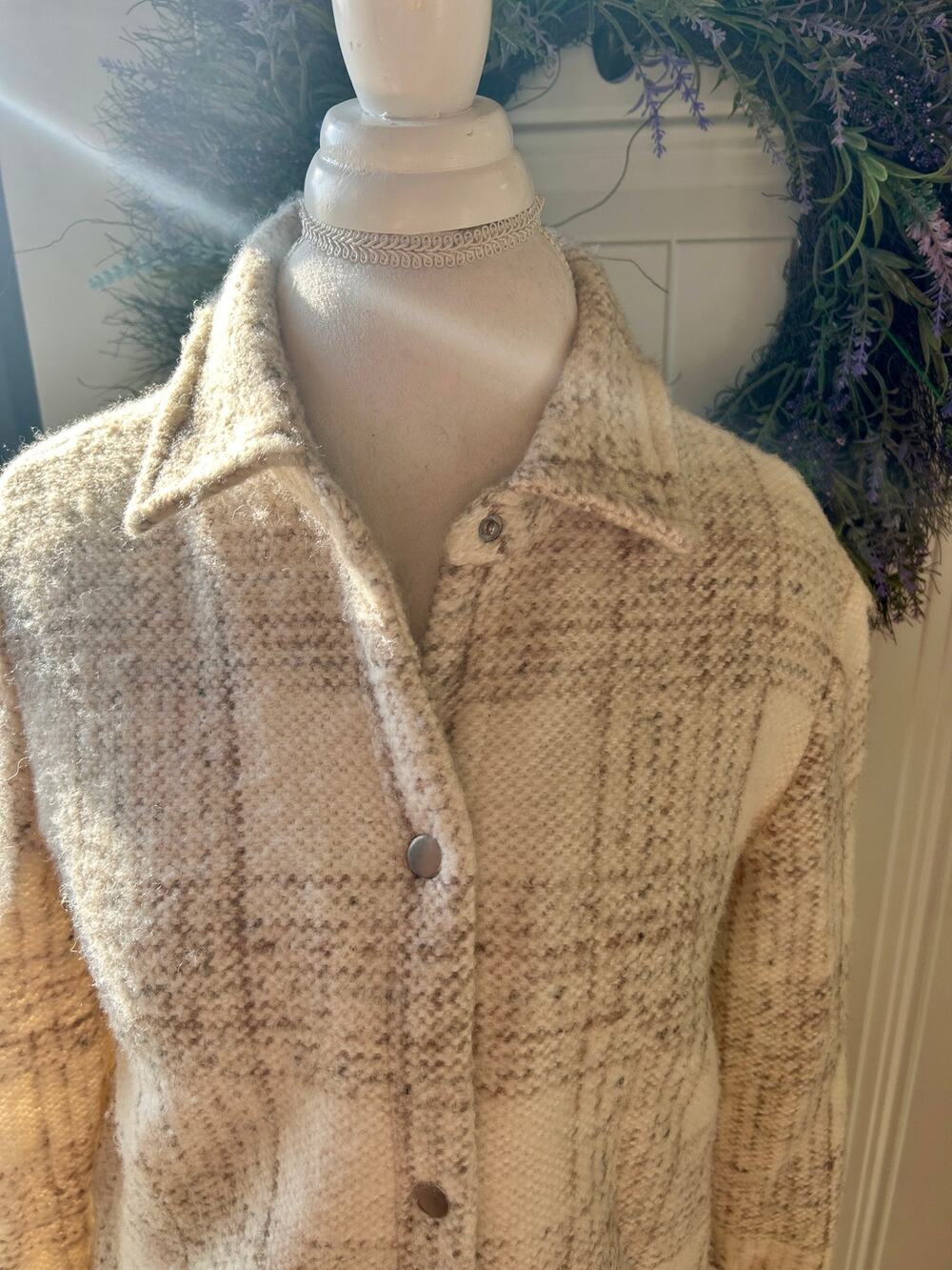 BB Dakota by Steve Madden Plaid Button Down Fall Jacket Shacket Coatigan Small